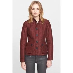 Burberry Brit Quilted Jacket Deep Burgundy Women’s Size Small